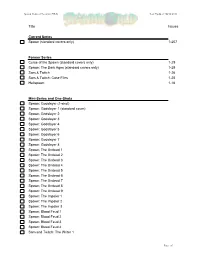 Spawn Comics Checklist (USA)