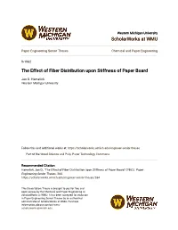 The Effect of Fiber Distribution Upon Stiffness of Paper Board