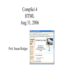 Compsci 4 HTML Aug 31, 2006
