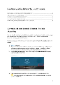 Features of Norton Mobile Security