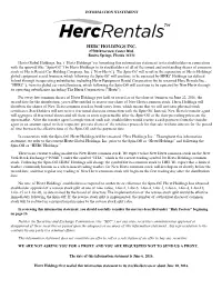 HERC HOLDINGS INC. 27500 Riverview Center Blvd