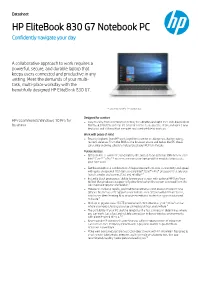 HP Elitebook 830 G7 Notebook PC Confidently Navigate Your Day