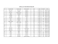 Sarve List for Widow Pension