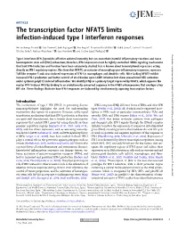 The Transcription Factor NFAT5 Limits Infection-Induced Type I Interferon Responses
