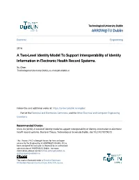 A Two-Level Identity Model to Support Interoperability of Identity Information in Electronic Health Record Systems