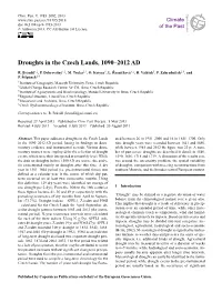 Droughts in the Czech Lands, 1090–2012 AD Open Access Geoscientific Geoscientific Open Access 1,2 1,2 2,3 4 1,2 5 2,6 R