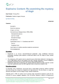 Explosive Content: Re-Examining the Mystery of Azgir Date Posted: 18-Aug-2014