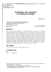 Extending Life Concepts to Complex Systems*