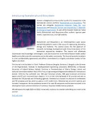 Introducing Biomaterials and Biosystems