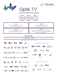 Optik TV Channel Selection Guide