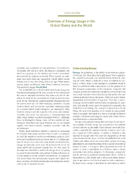 Overview of Energy Usage in the United States and the World