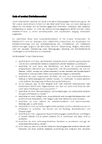 Code of Conduct (Verhaltenscodex)