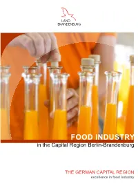 FOOD INDUSTRY in the Capital Region Berlin-Brandenburg