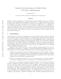 Gaussian Process Learning Via Fisher Scoring of Vecchia's Approximation