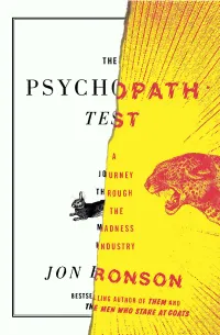 Jon Ronson the Psychopath Test