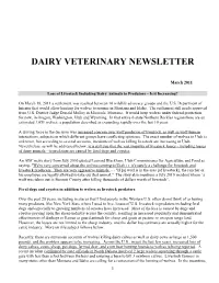 Loss of Livestock Including Dairy Animals to Predators – Is It Increasing?