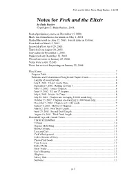 Notes for Frek and the Elixir by Rudy Rucker Copyright (C) Rudy Rucker, 2004