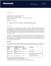 Permit to Take Water Director Director, Environmental Approvals Access and Service Integration Branch 135 St