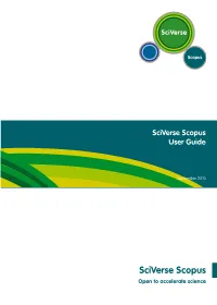Sciverse Scopus User Guide