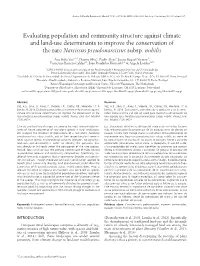 Title Evaluating Population and Community Structure Against Climate