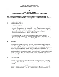 York Region Transit Downsview Subway Station and Busway Agreement