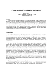 A Brief Introduction to Temporality and Causality
