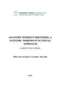 Anatomy Without Frontiers, a Systemic Morpho-Functional Approach