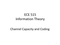 Channel Capacity and Coding