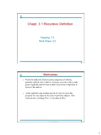 Chapt. 3.1 Recursive Definition
