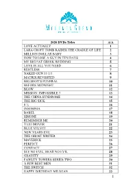 DVD List 2021
