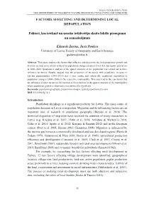 Factors Affecting and Determining Local Depopulation