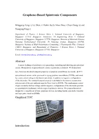 Graphene-Based Spintronic Components