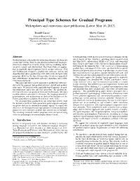 Principal Type Schemes for Gradual Programs with Updates and Corrections Since Publication (Latest: May 16, 2017)