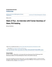 State of Flux : an Interview with Former Secretary of State, Phil Keisling