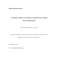 Supporting Information a Clickable Analogue of Cerulenin As