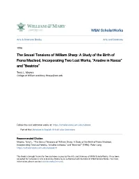 The Sexual Tensions of William Sharp: a Study of the Birth of Fiona Macleod, Incorporating Two Lost Works, “Ariadne in Naxos” and “Beatrice”