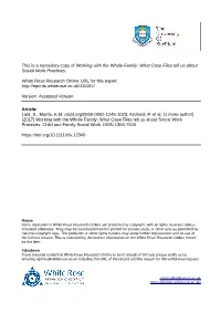 Working with the Whole Family: What Case Files Tell Us About Social Work Practices