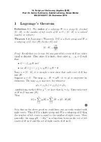 1 Lagrange's Theorem