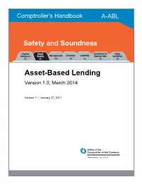 Asset-Based Lending, Comptroller's Handbook