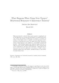 Behavioural Responses to Inheritance Taxation∗
