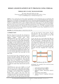Design and Development of I C Protocol Using Verilog