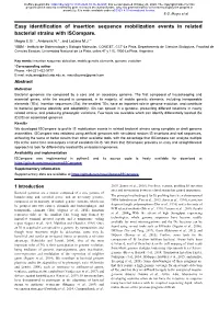 Easy Identification of Insertion Sequence Mobilization Events in Related Bacterial Strains with Iscompare