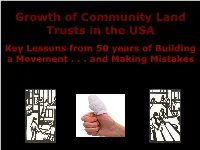 Growth of Community Land Trusts in the USA Key Lessons from 50 Years of Building a Movement