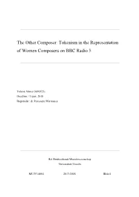 Tokenism in the Representation of Women Composers on BBC Radio 3