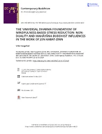 'Universal Dharma Foundation' of Mindfulness-Based