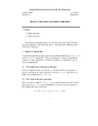 6.436J Lecture 13: Product Measure and Fubini's Theorem