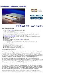 CD-Rewriter - Plexwriter 24/10/40ACD-Rewriter 24/10/40A