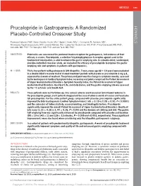 Prucalopride in Gastroparesis: a Randomized Placebo-Controlled
