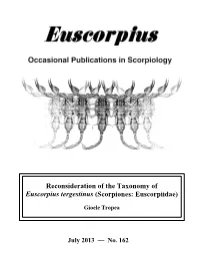 Scorpiones: Euscorpiidae)