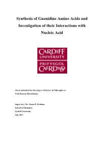 Synthesis of Guanidine Amino Acids and Investigation of Their Interactions with Nucleic Acid